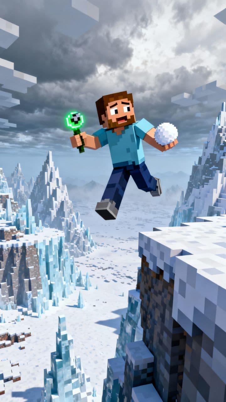 Minecraft Steve's Snowy Fall