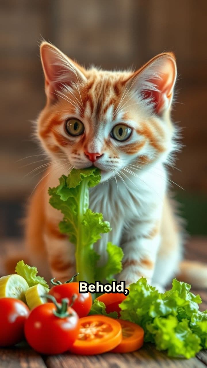 A Cat's Vegetable Feast