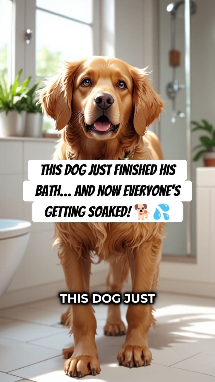 Dog Shakes Water Everywhere After Bath 🐕💦 | Funny Dog Short