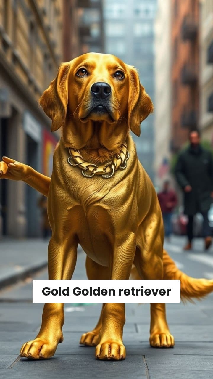 Golden Retriever Strolling Down the Street