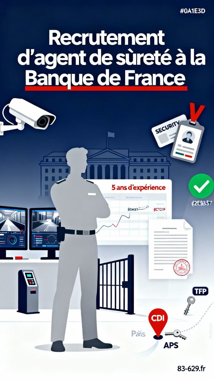 Recrutement d'agent de sûreté à la Banque de France