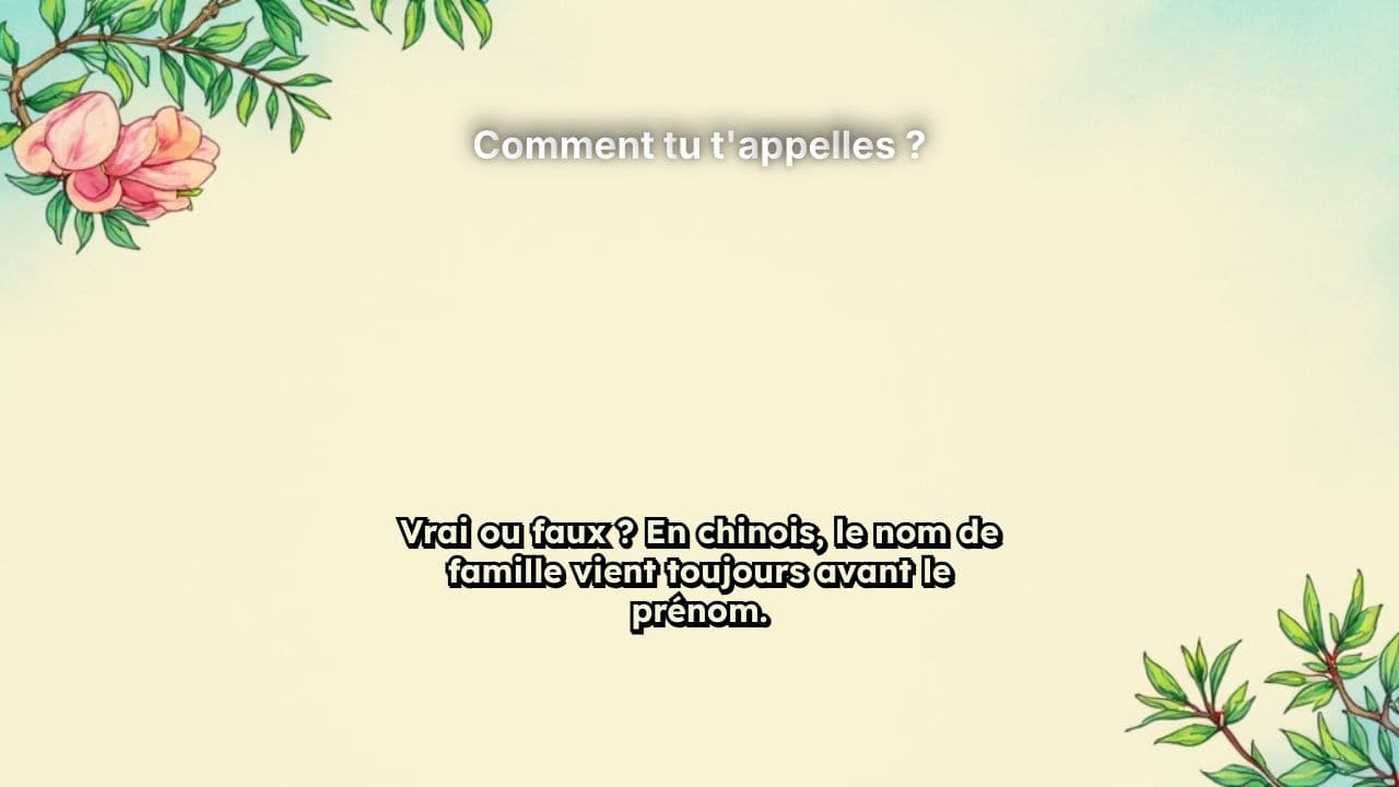 Comment tu t'appelles ?