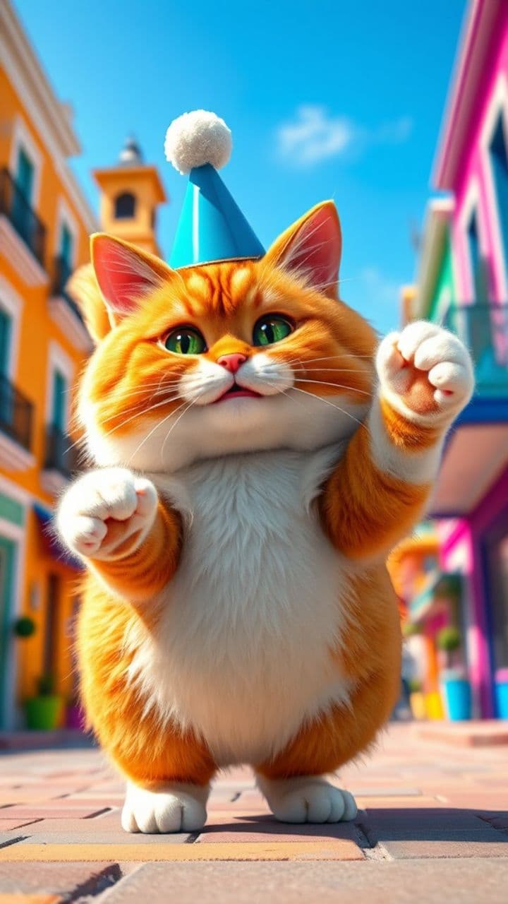 Dancing Cat on the Street