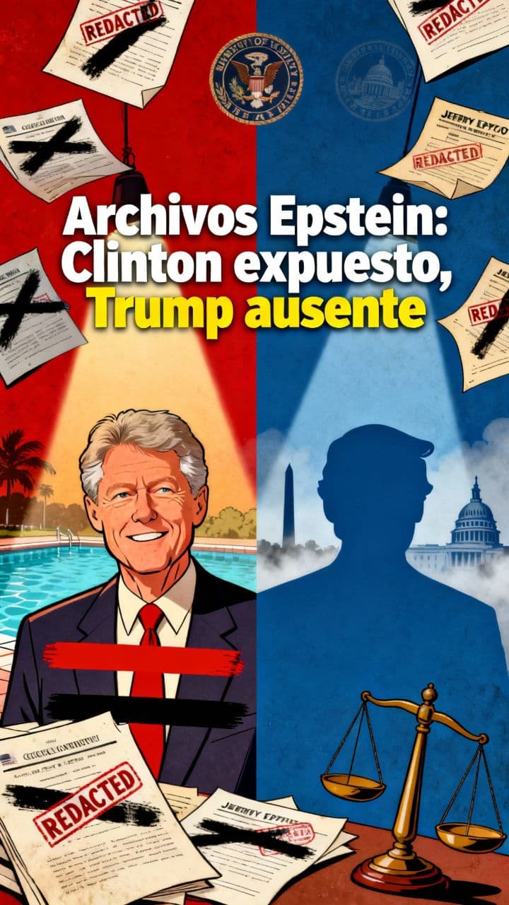 Archivos Epstein: Clinton expuesto, Trump ausente