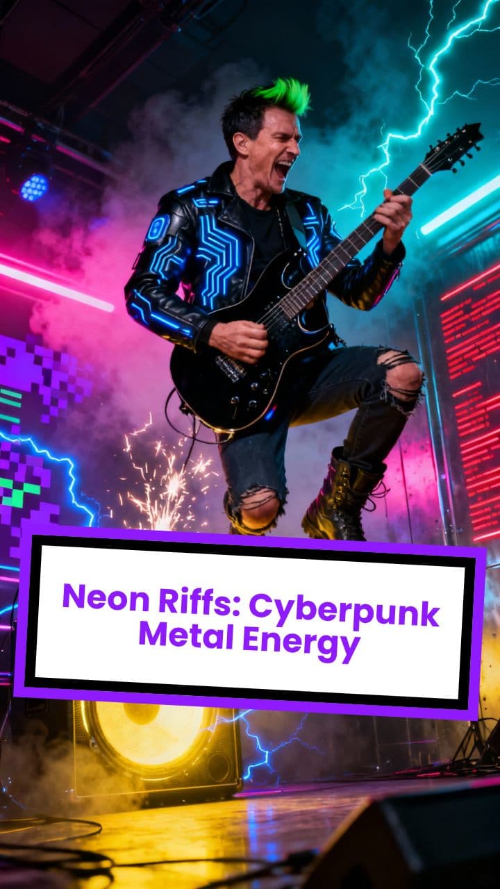 Neon Riffs: Cyberpunk Metal Energy