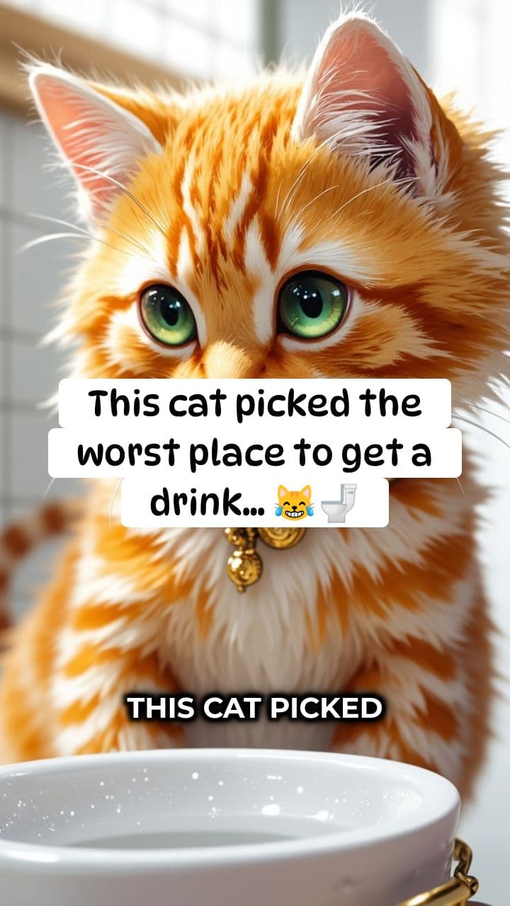Cat Falls Into Toilet While Drinking 😹🚽