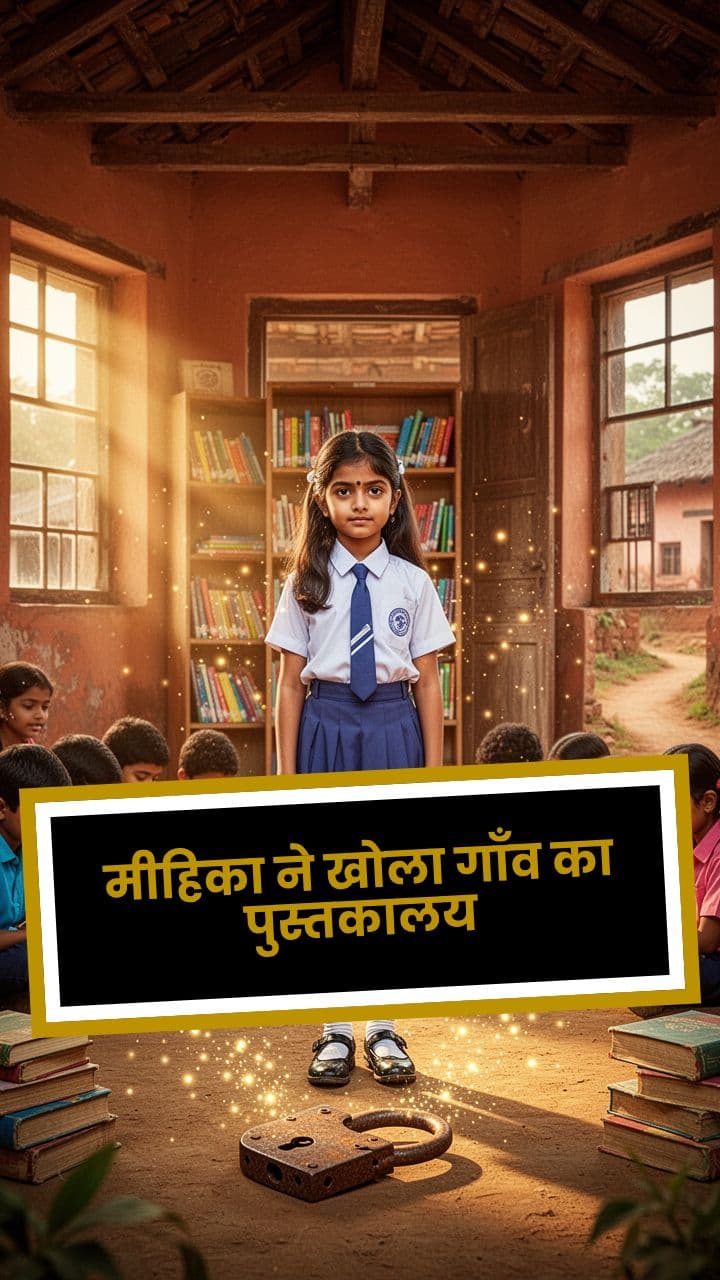 मीहिका ने खोला गाँव का पुस्तकालय