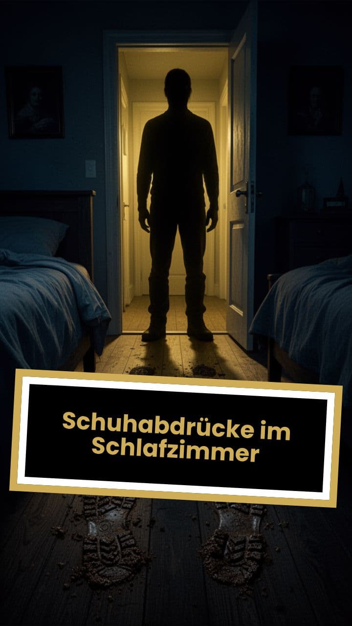 Schuhabdrücke im Schlafzimmer