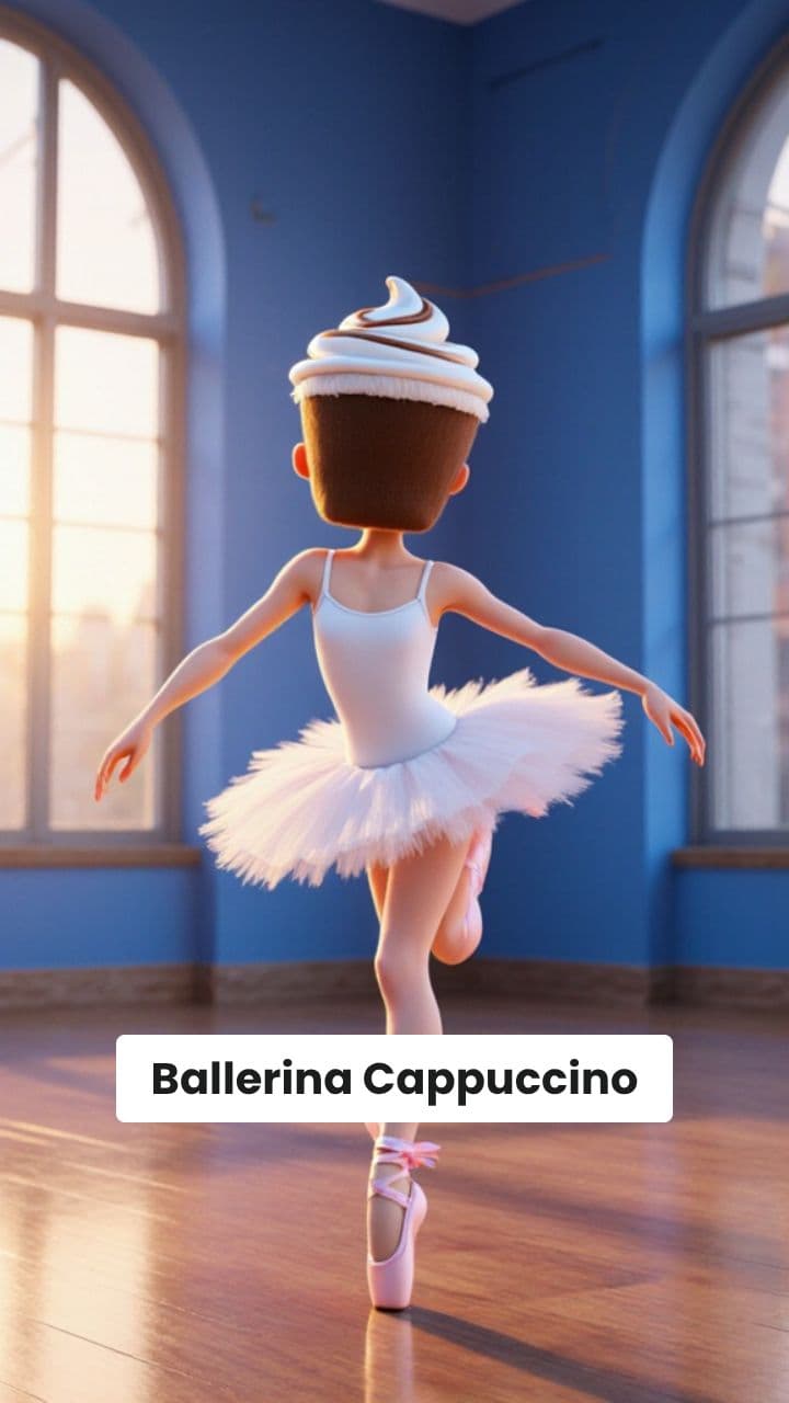 Ballerina Cappuccino Dancing in Blue