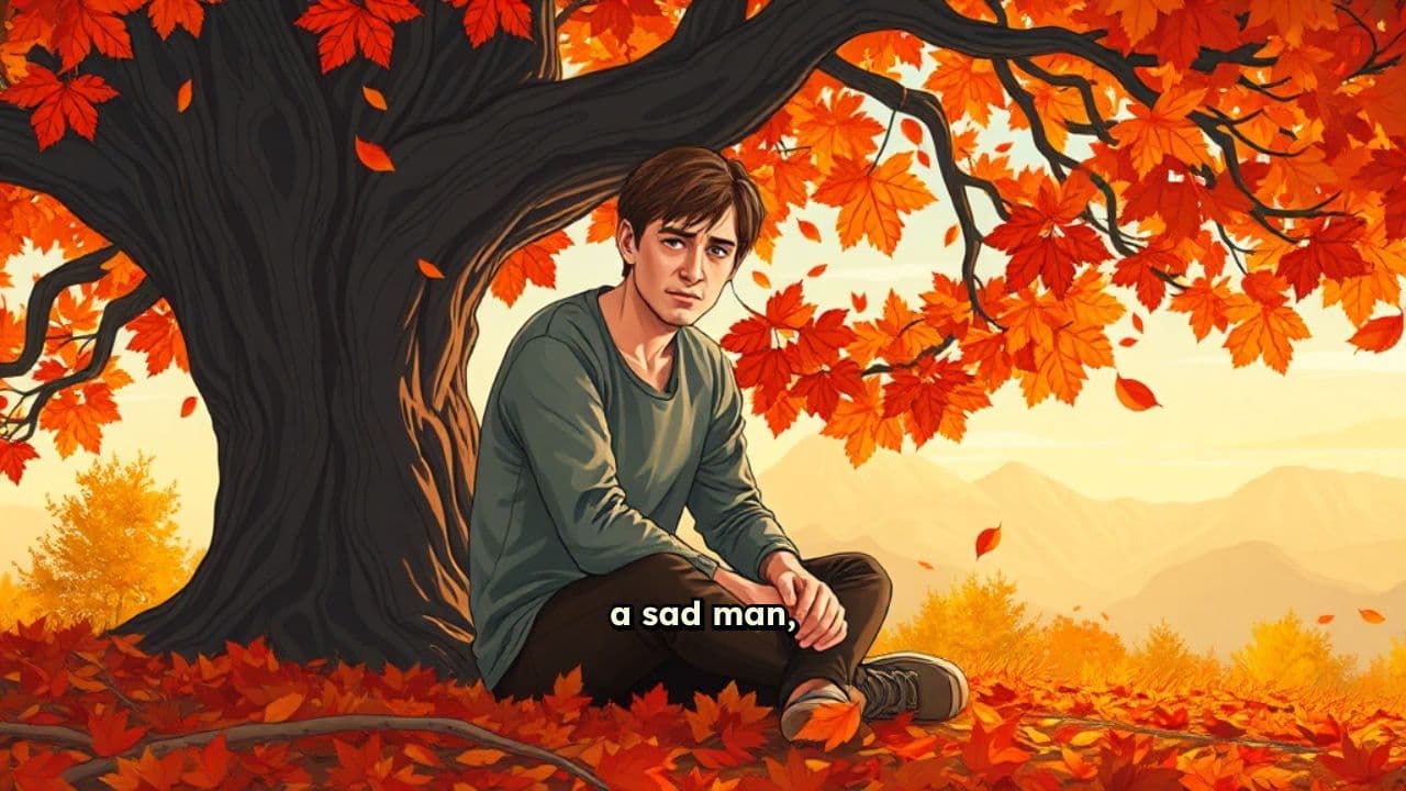 Un hombre triste bajo un árbol