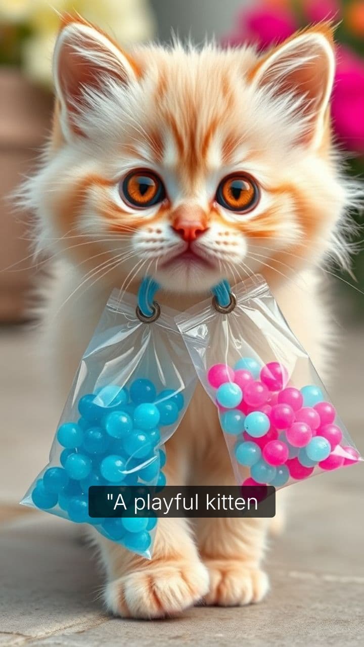 Kitten's Colorful Orbeez Adventure