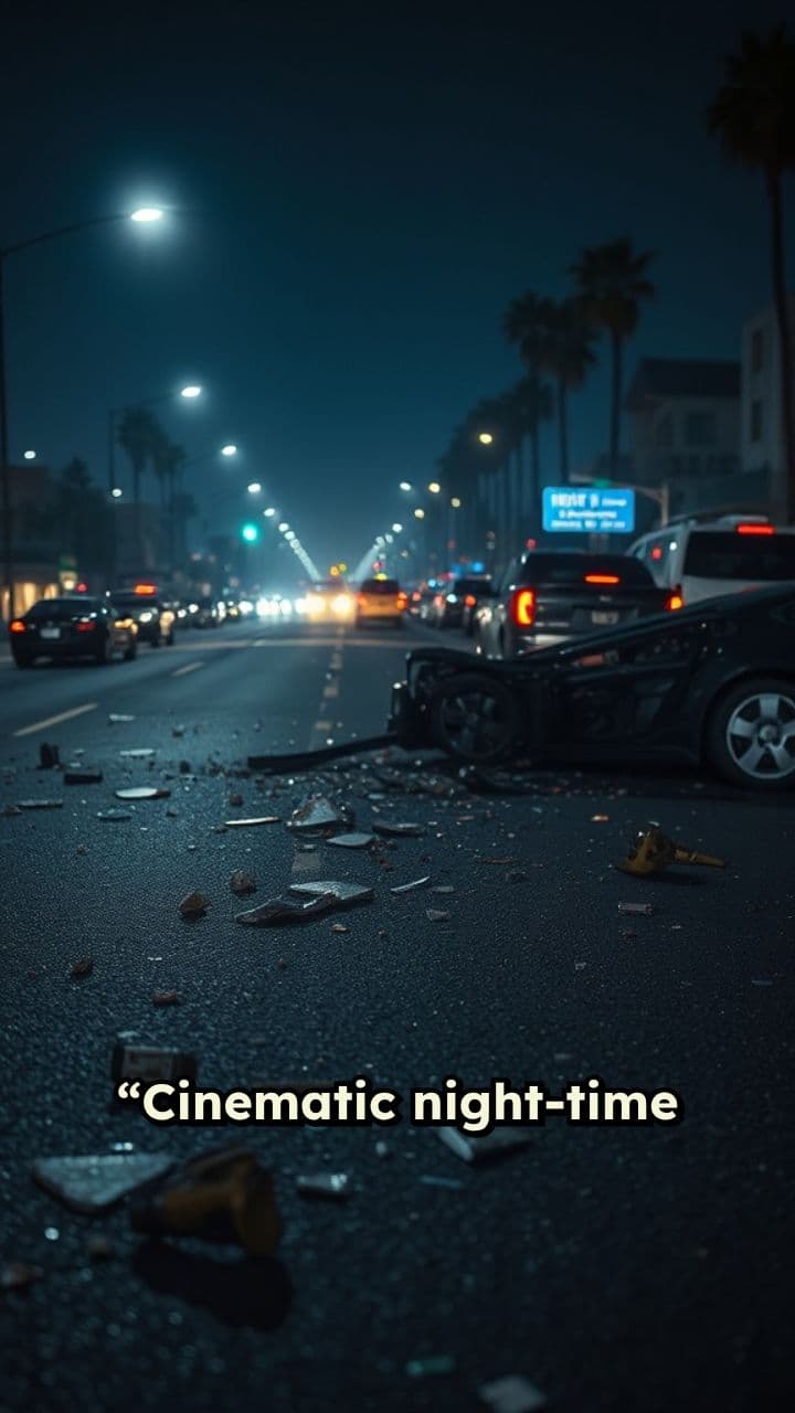 Nighttime Crash Scene in Los Angeles