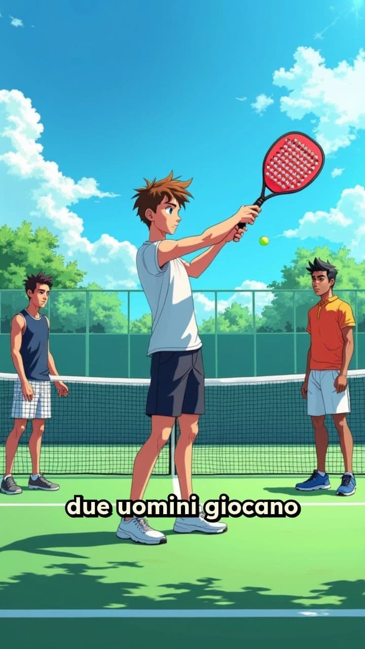 Gioco di padel tra quattro uomini