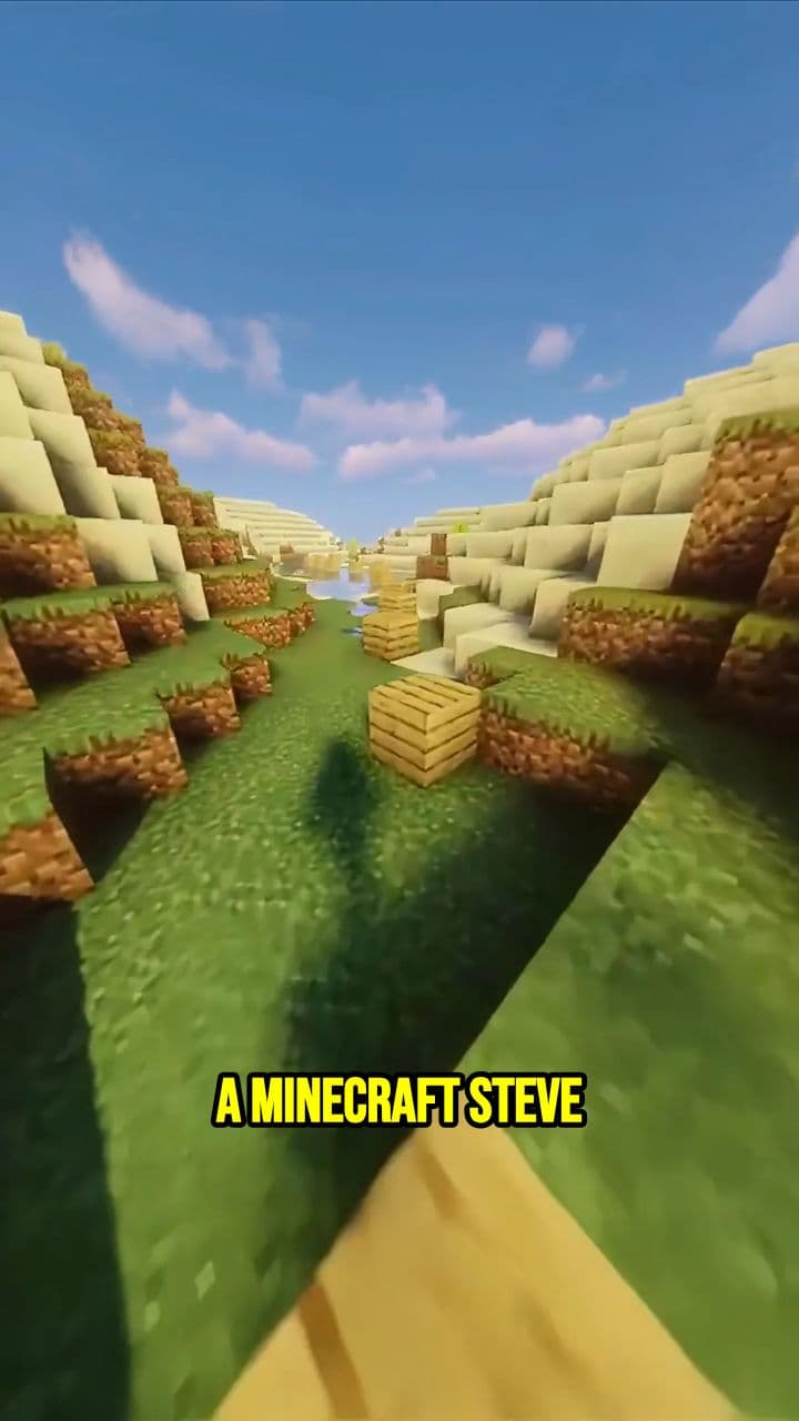 Minecraft Steve Uses Chainsaw to Chop Wood