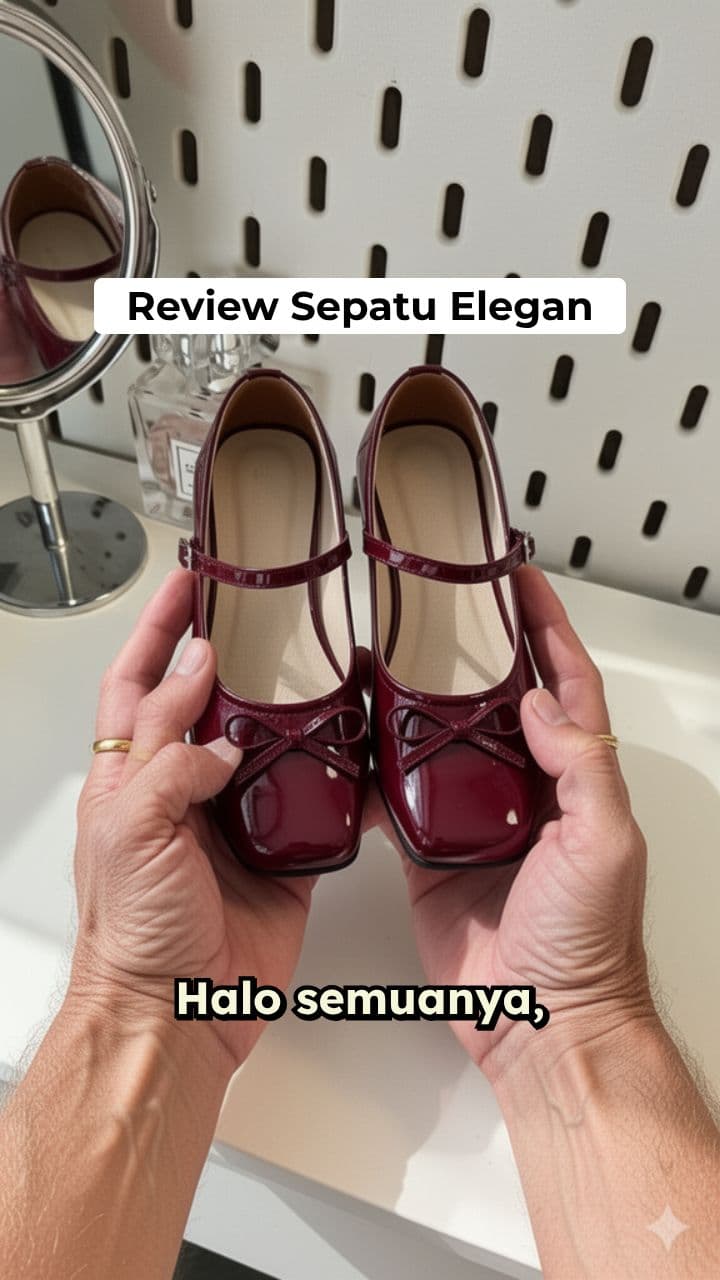 Review Sepatu Mary Jane Burgundy