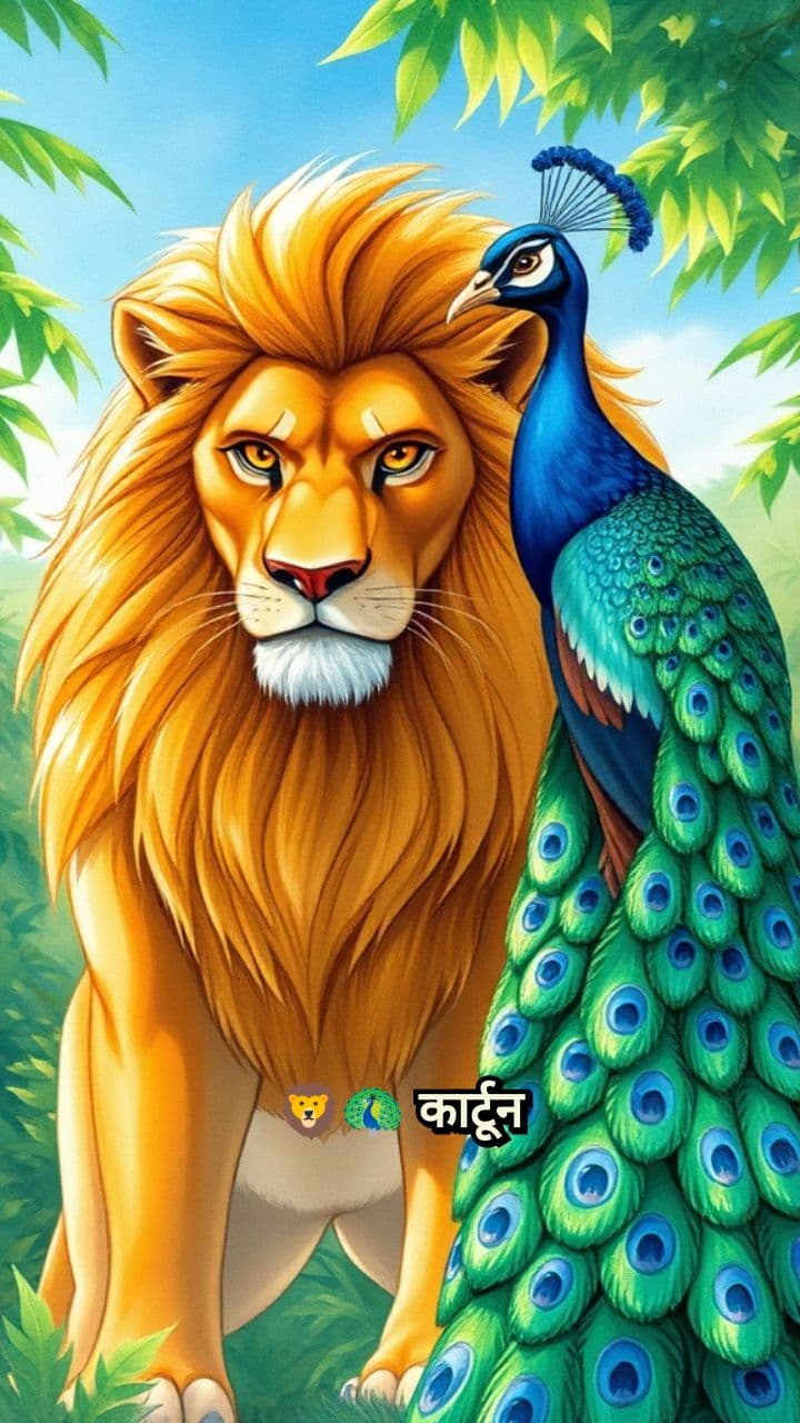 शेर और मोर की दोस्ती