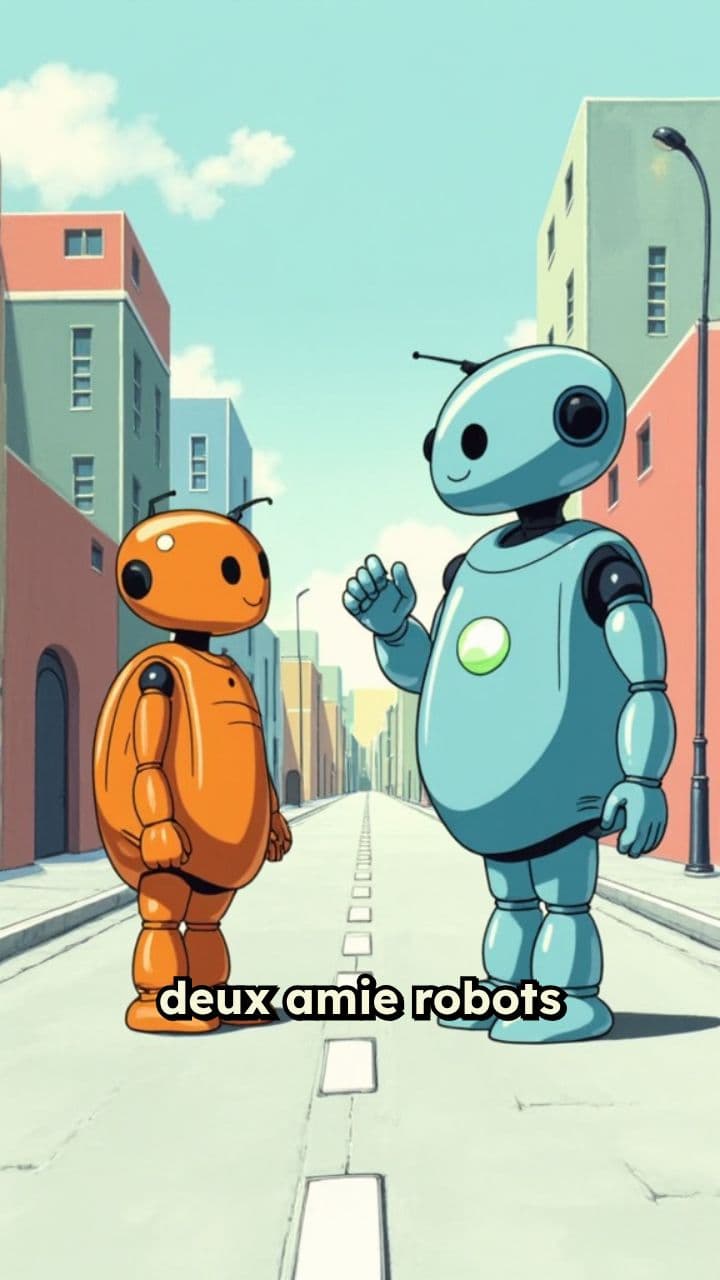 Deux robots en conversation amicale