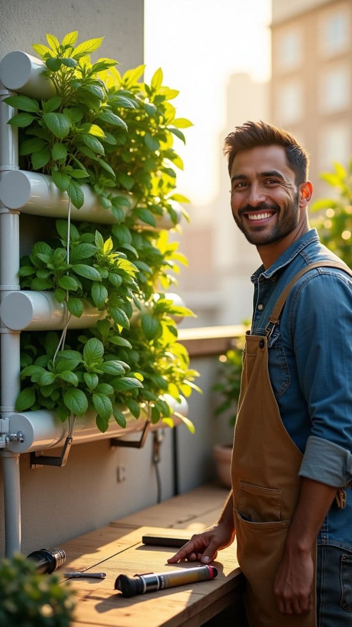Small-Space Vertical Hydroponic Herb Wall
