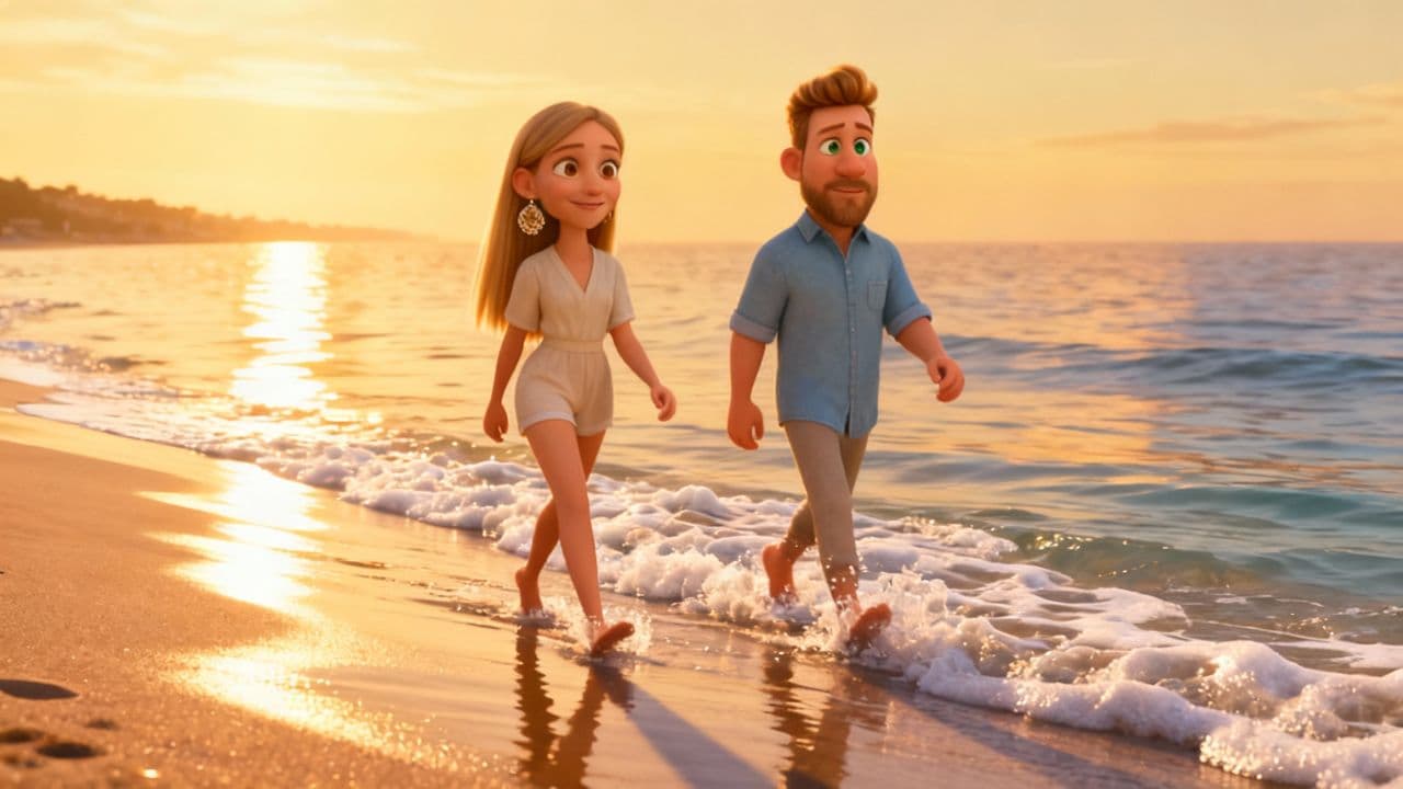 #6835-A Romantic Stroll by the Sea