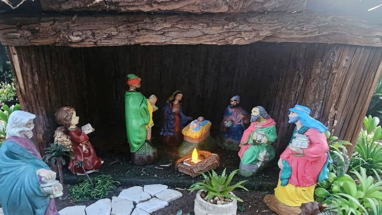 Die Krippe im festlichen Licht