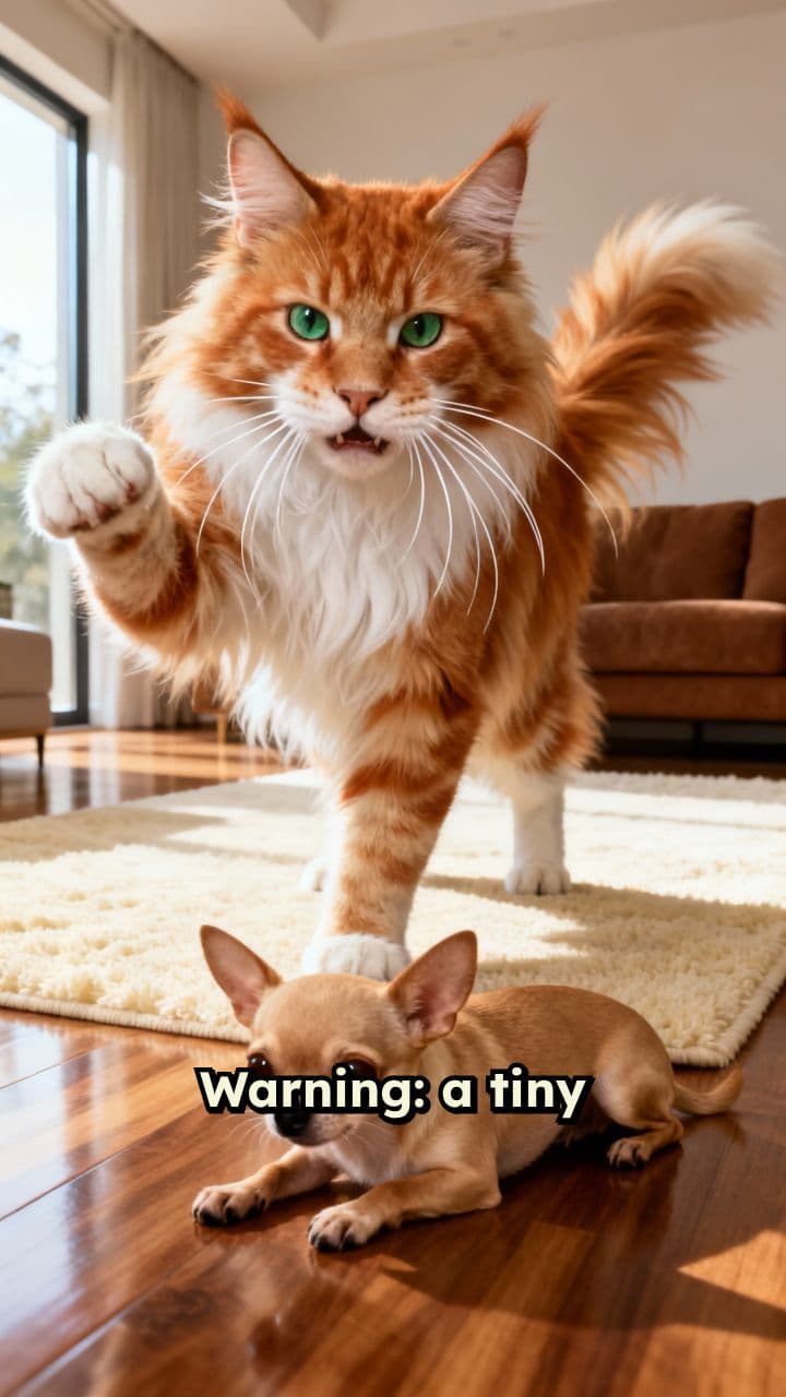 Cat Bully Turns Sweet with Giant Dog's Arrival