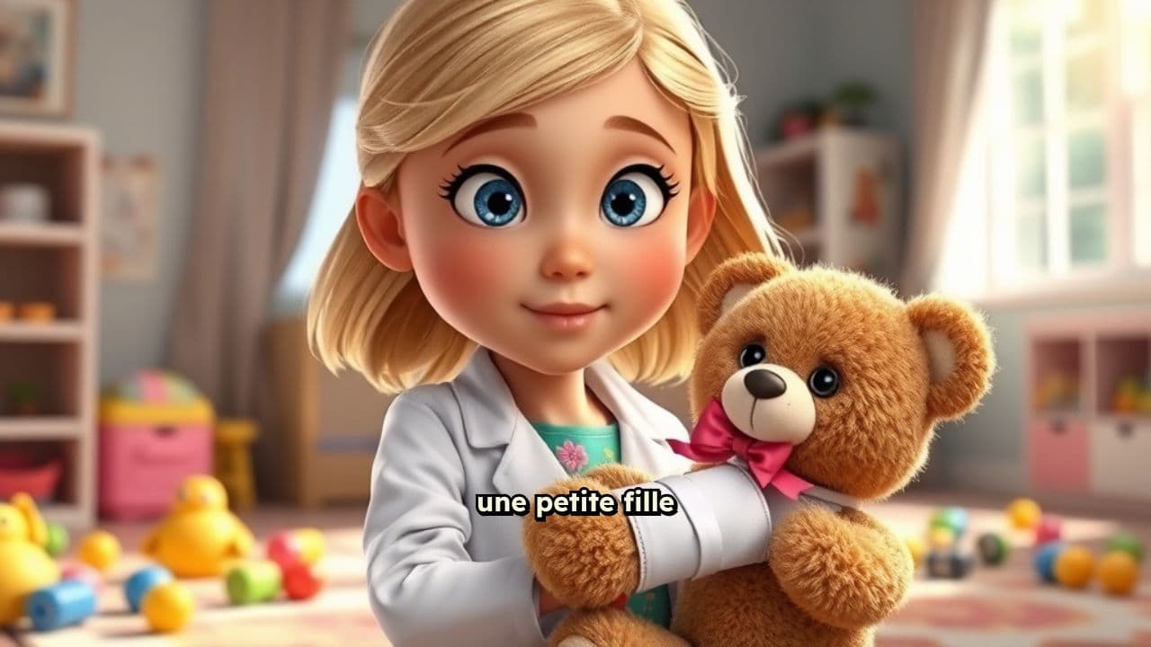 Soins de petite fille à Madame Ours