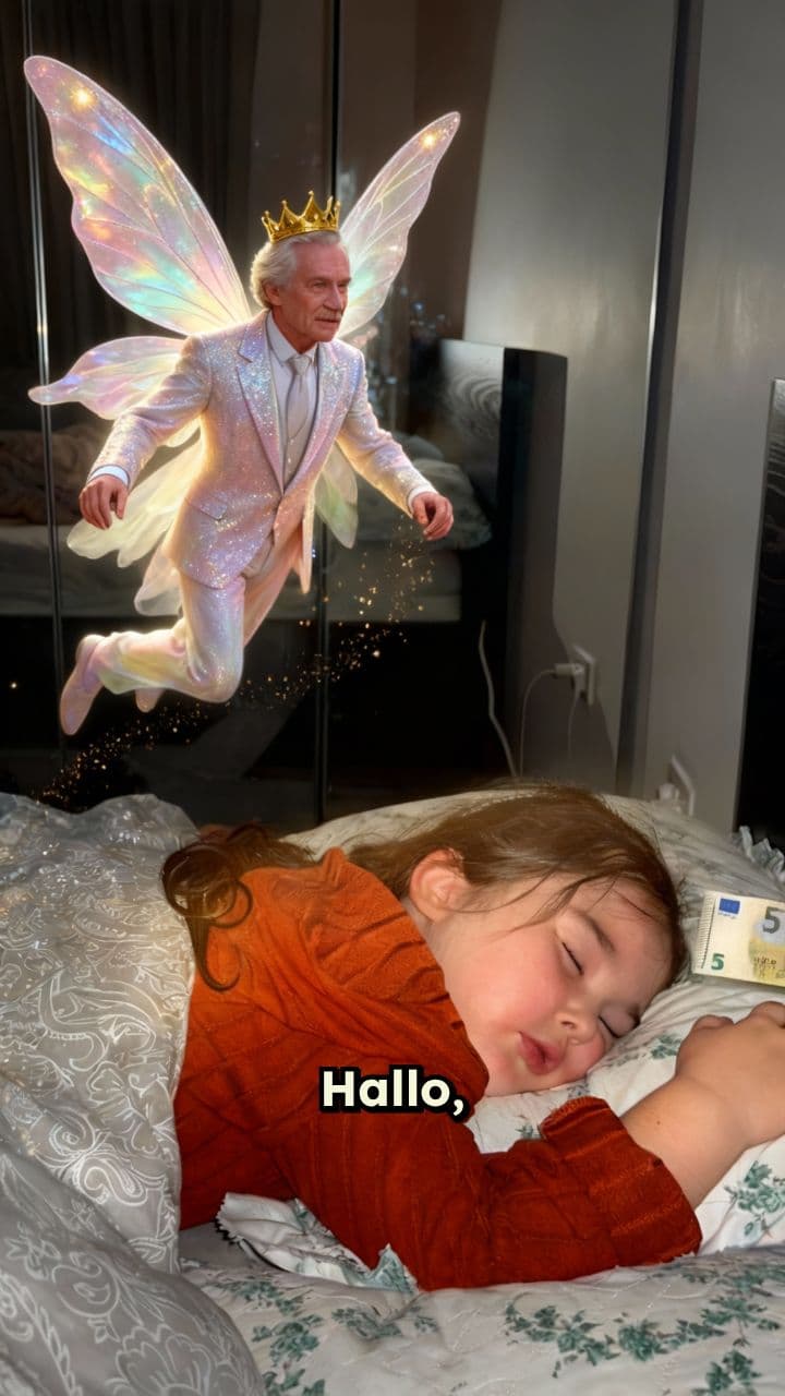 Die Zahnfee und das schlafende Mädchen