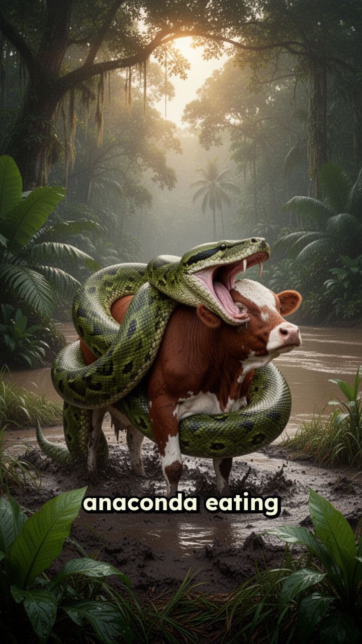 Anaconda Eating a Cow