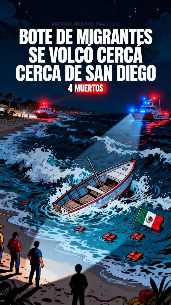 Bote de migrantes se volcó cerca de San Diego