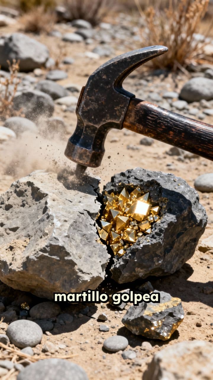Martillo y pirita en acción