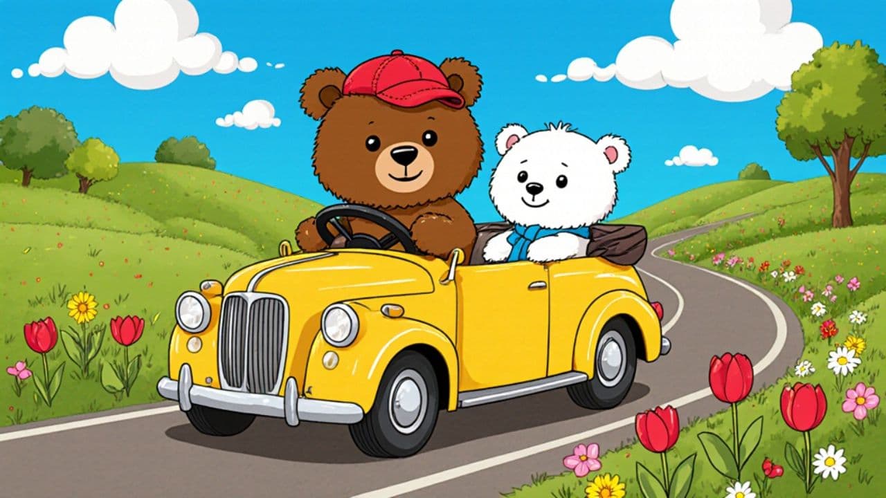 Gli orsi peluche in viaggio verso primavera