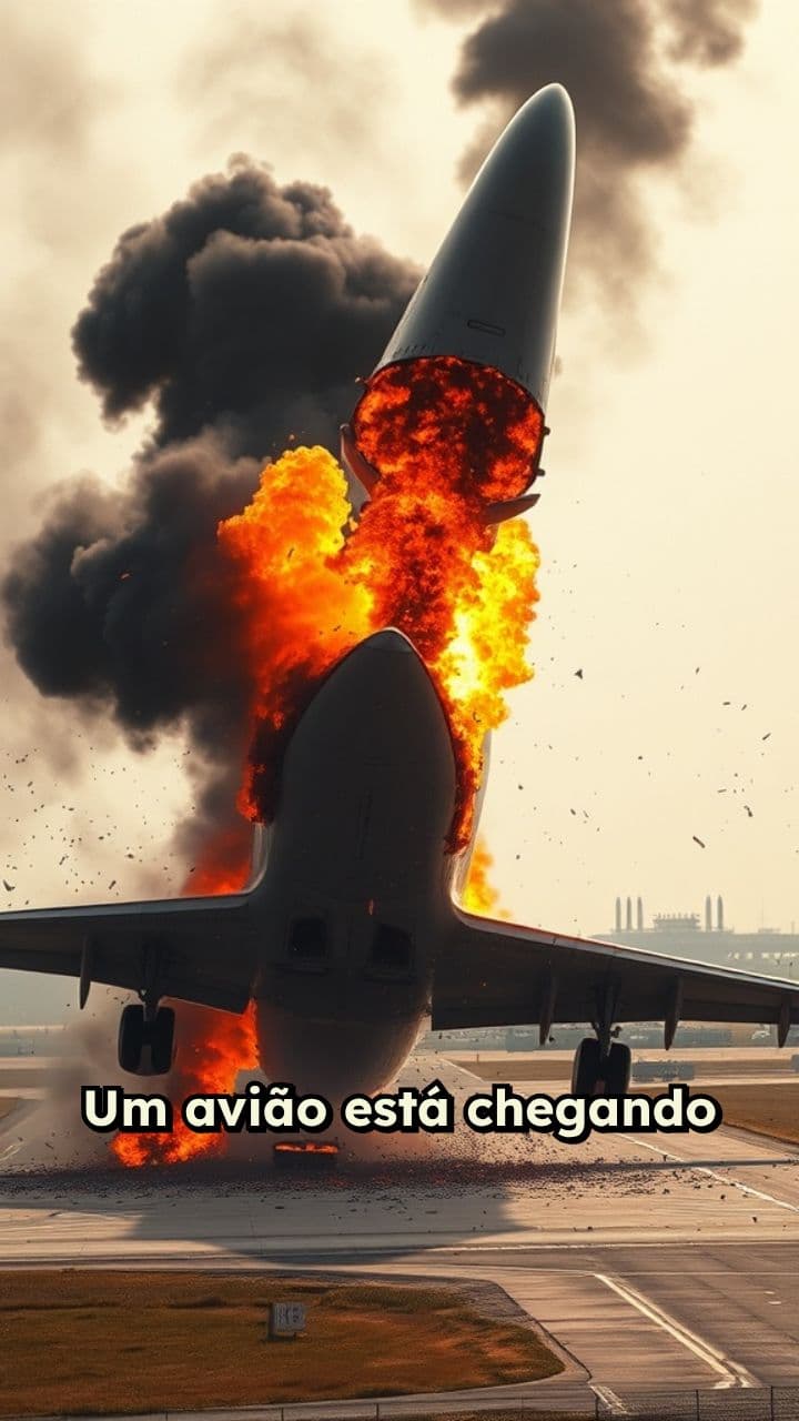 Avião cai e explode no aeroporto