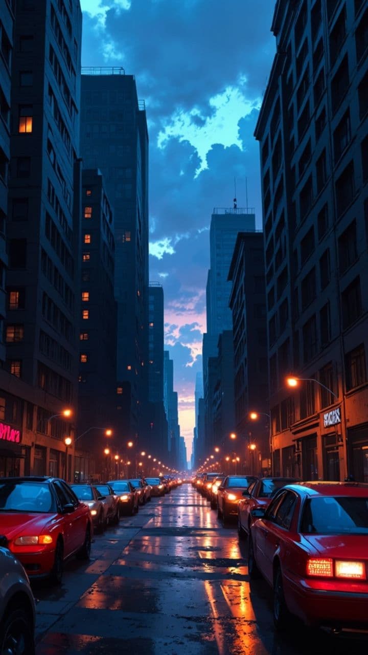 Одинокий вечер в сером городе