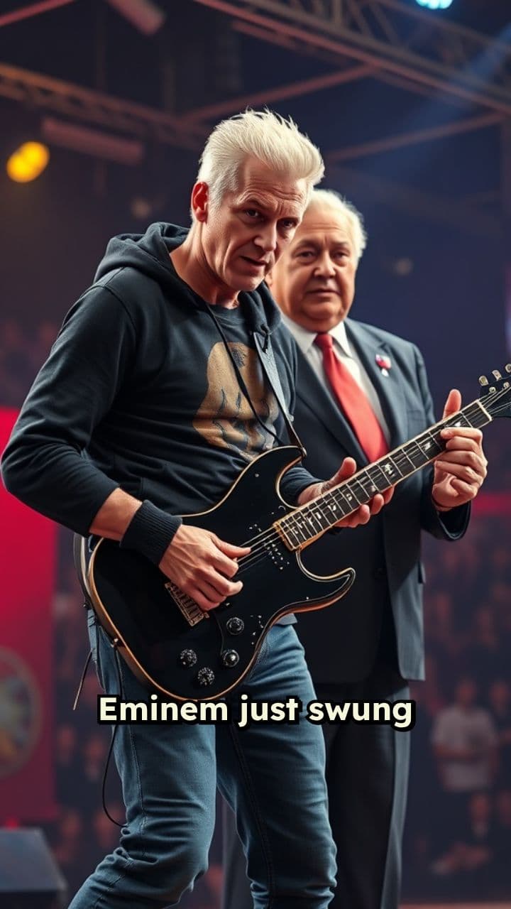 Eminem Swings Guitar at Trump at Roast