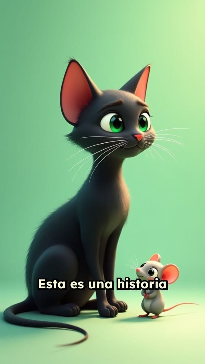 El gato y el ratón en el bosque