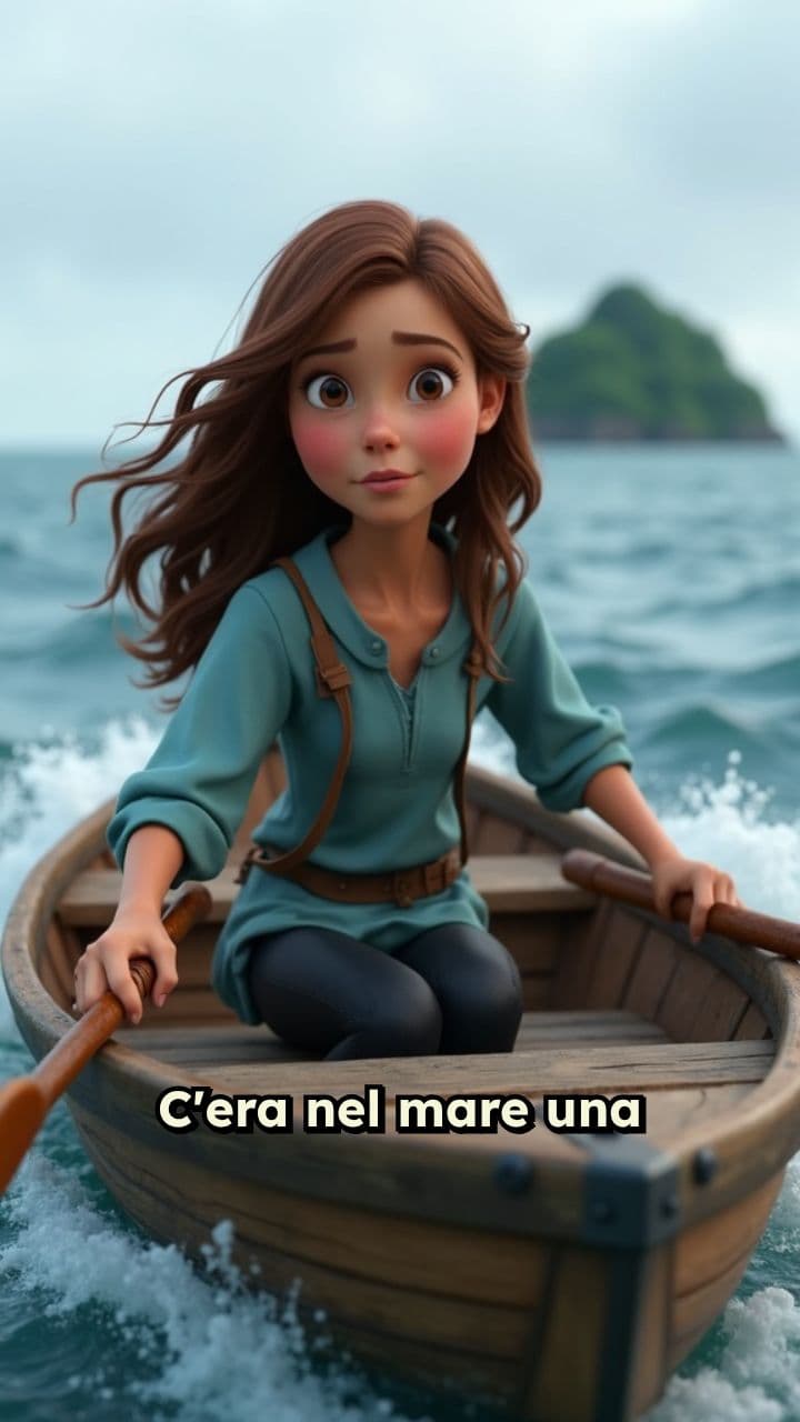 Ragazza castana in viaggio sul mare