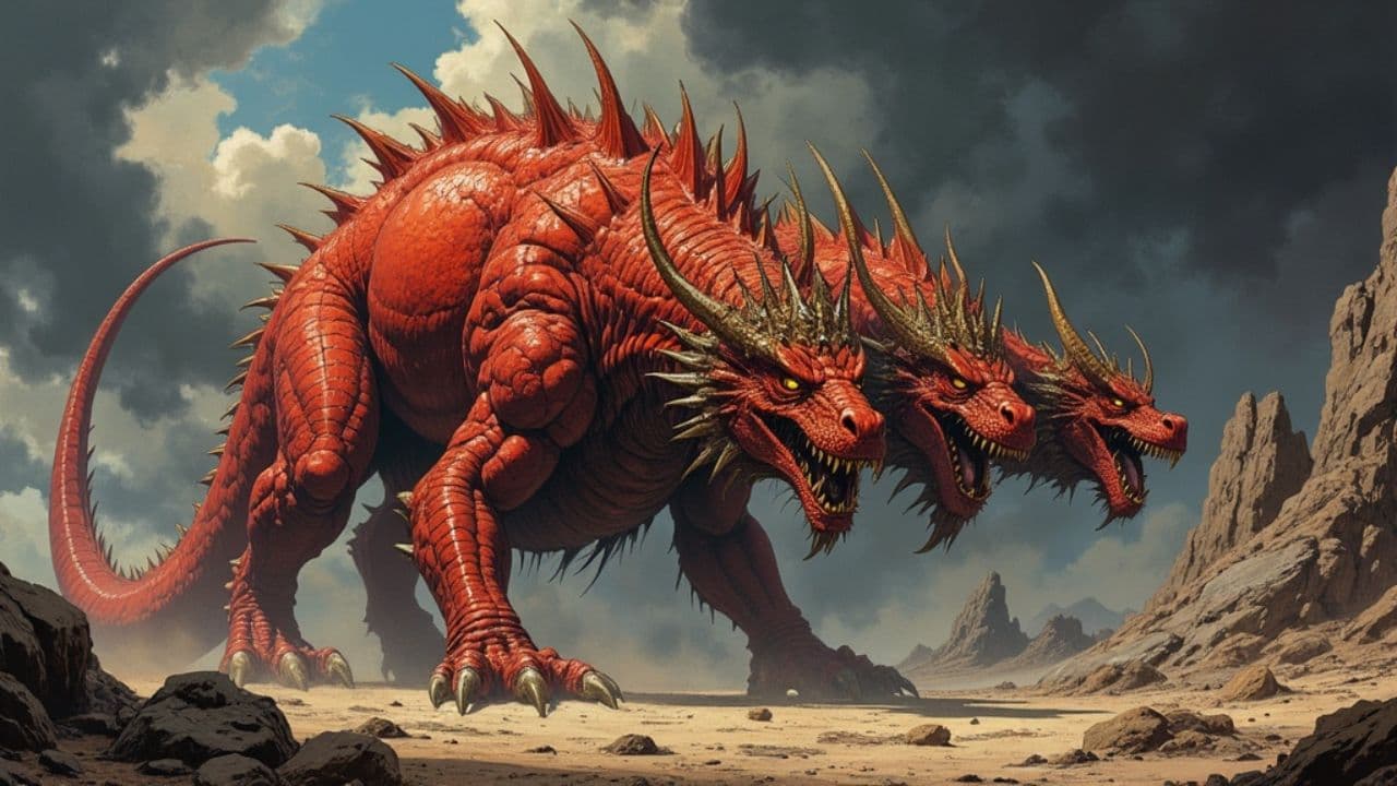 Seven-Headed Dragon with Crowns