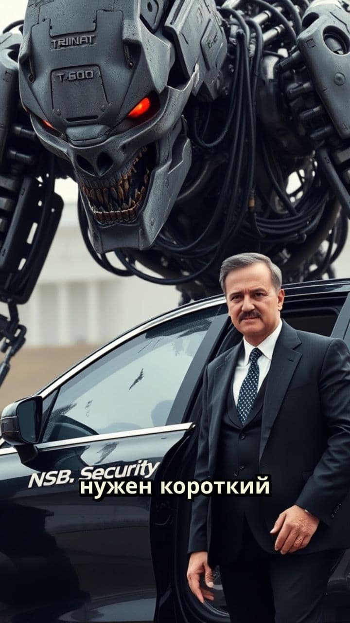 Терминатор T600 открывает машину президенту