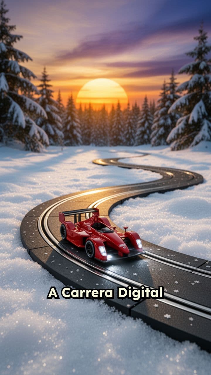 Carrera Track in Winter Sunset