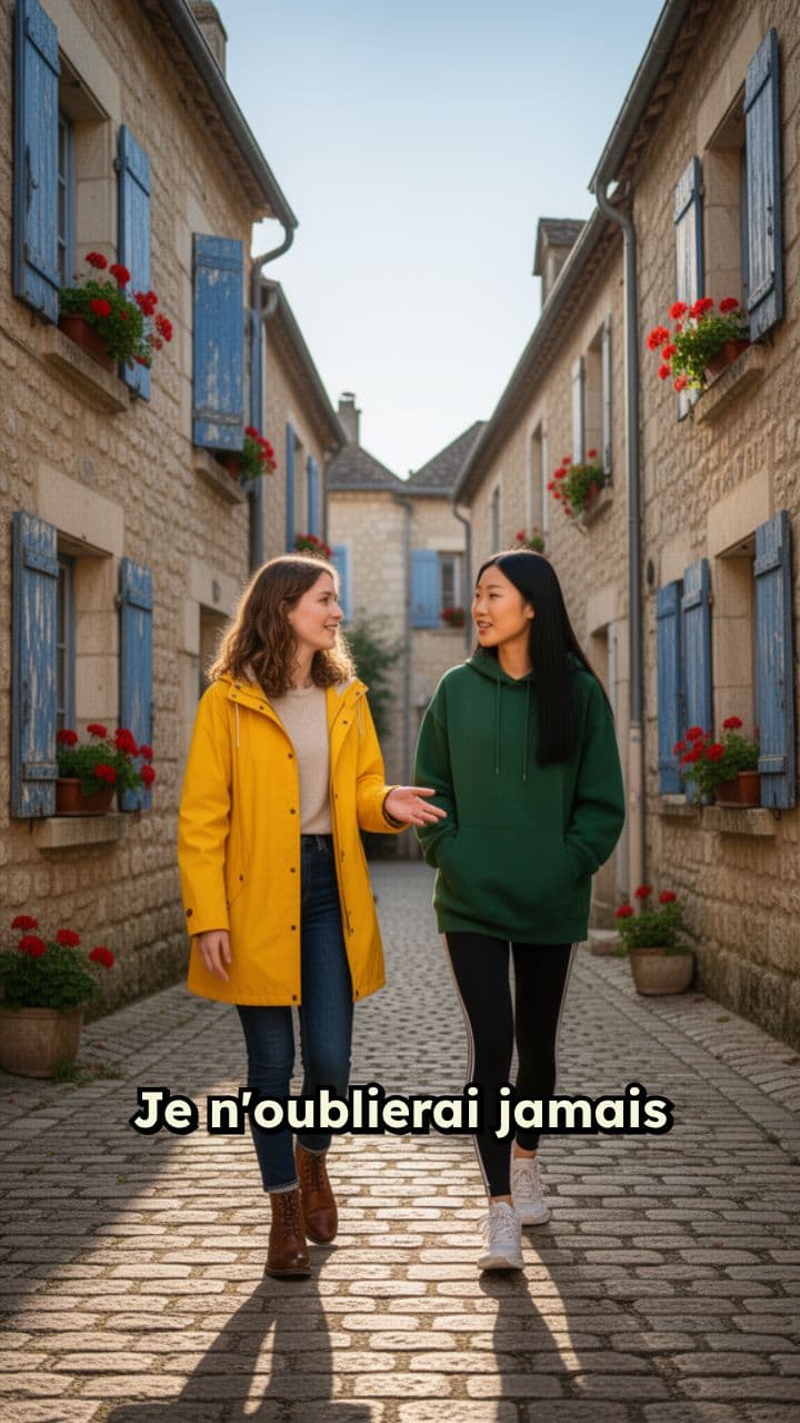 Fuite avec une poule au village