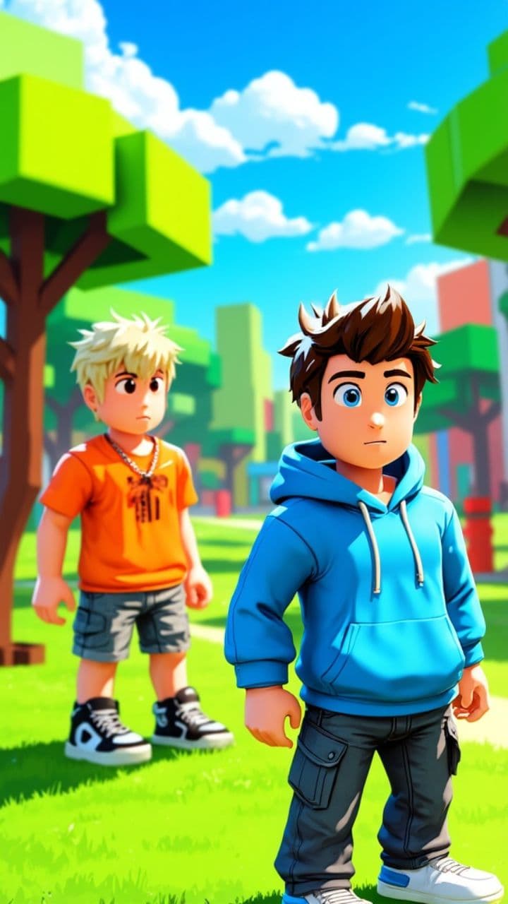 Дуэт персонажей Roblox в ритме музыки