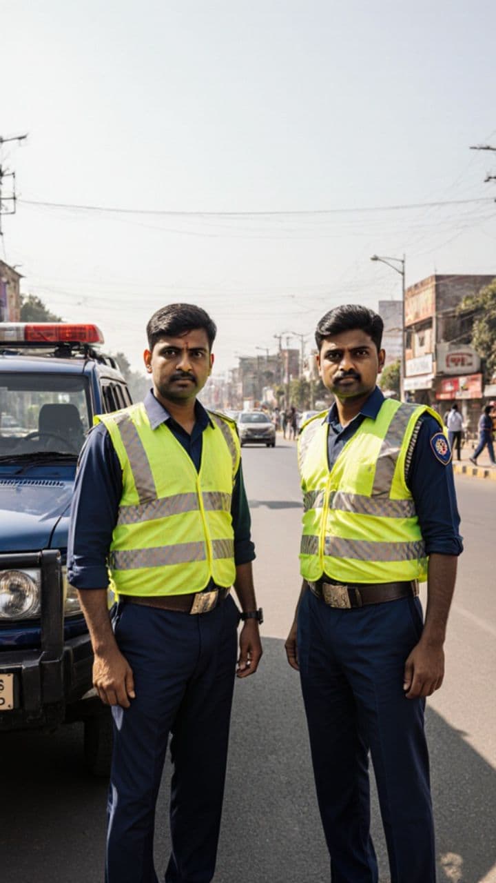 सड़क सुरक्षा के लिए पुलिस का अभियान