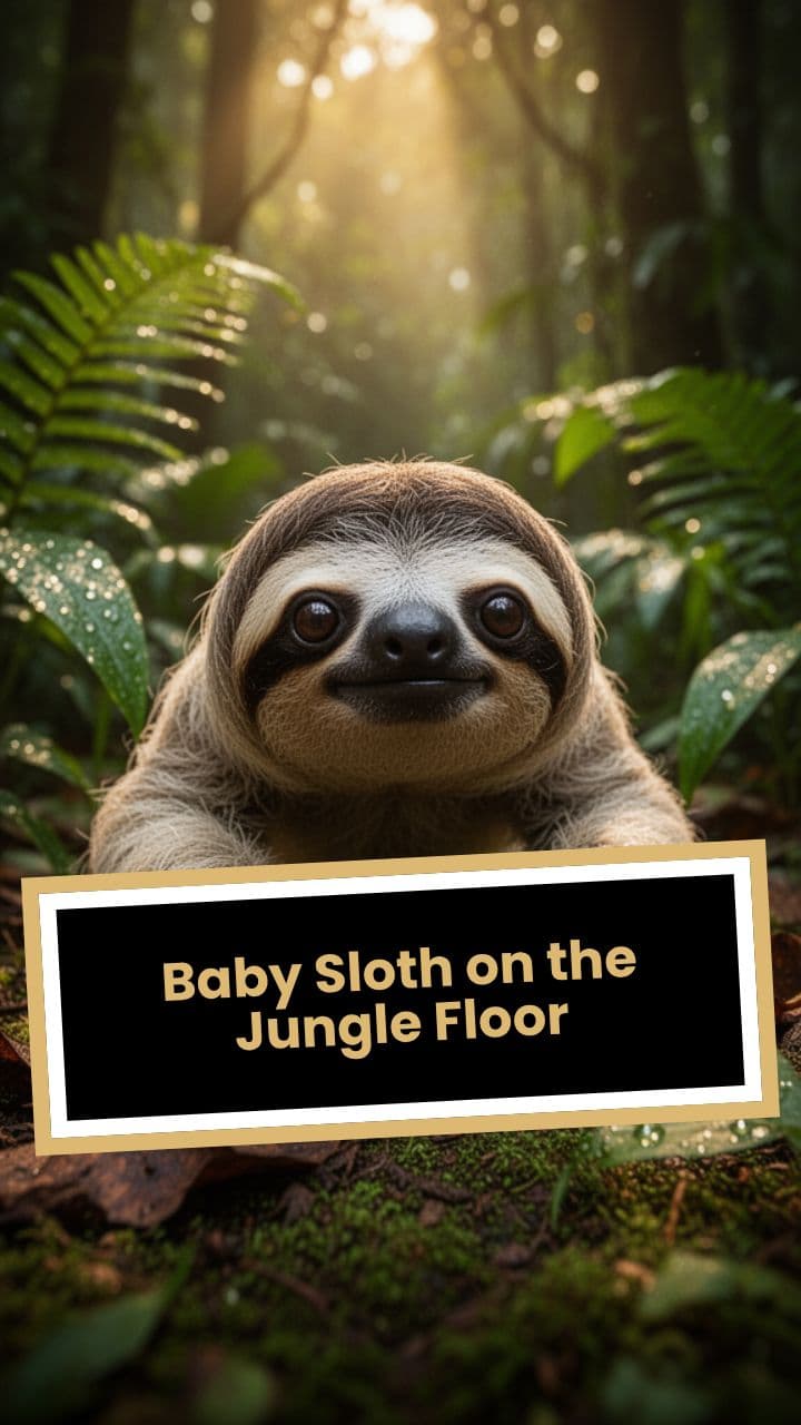 Baby Sloth on the Jungle Floor