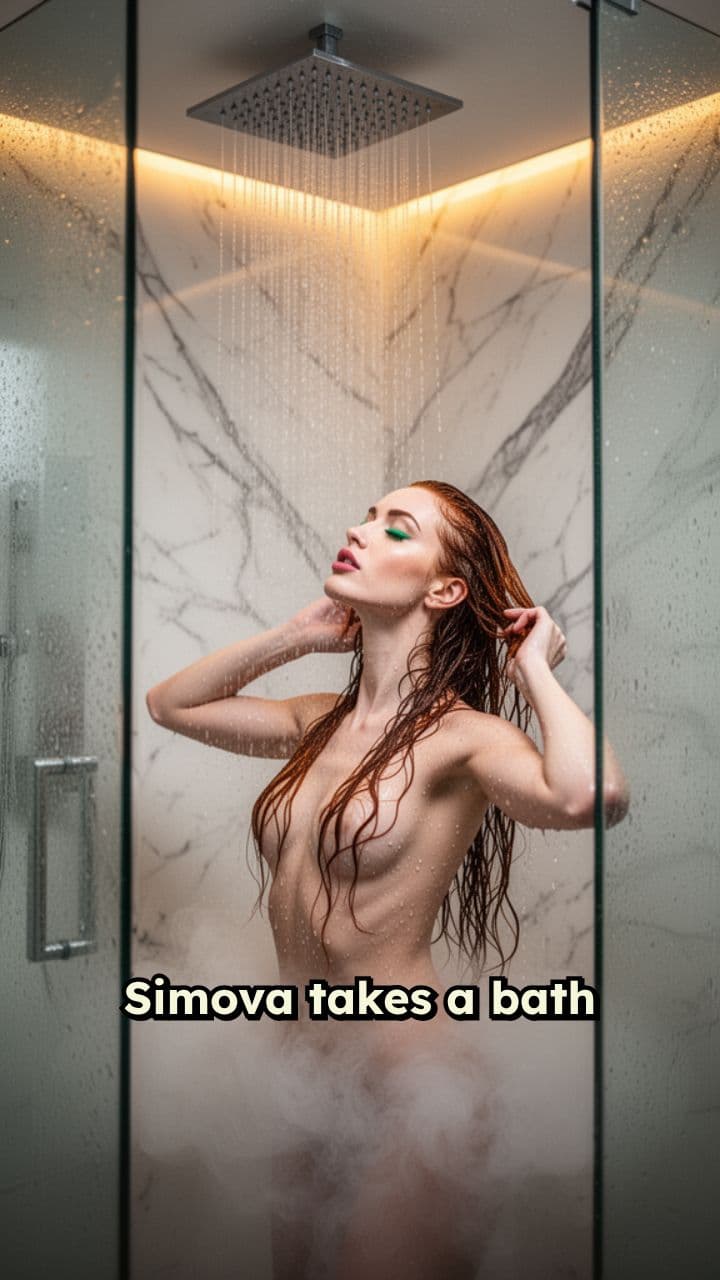 Simova Bathing in the Shower