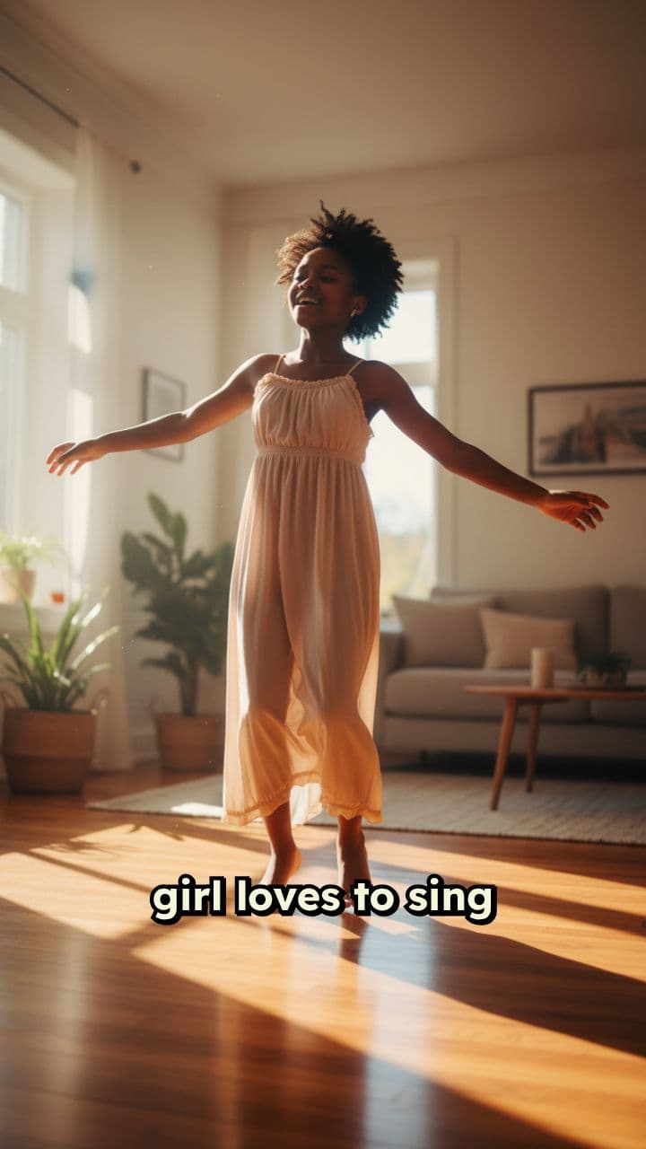 Barefoot Joy: Singing and Dancing Girl