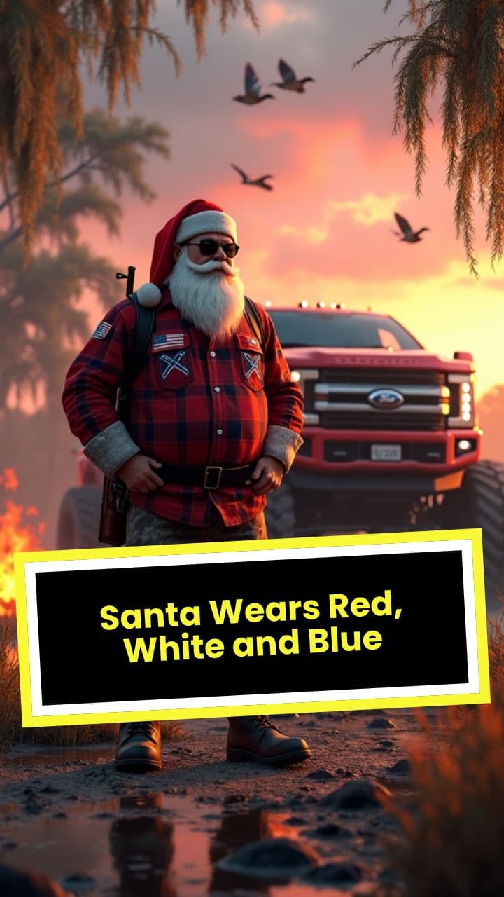 Santa Wears Red, White and Blue