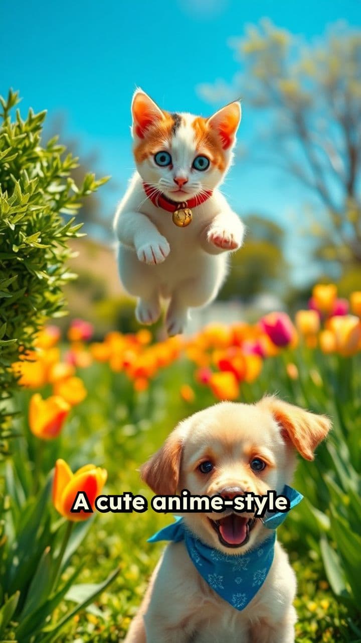 Kawaii Cat and Dog Garden Chase