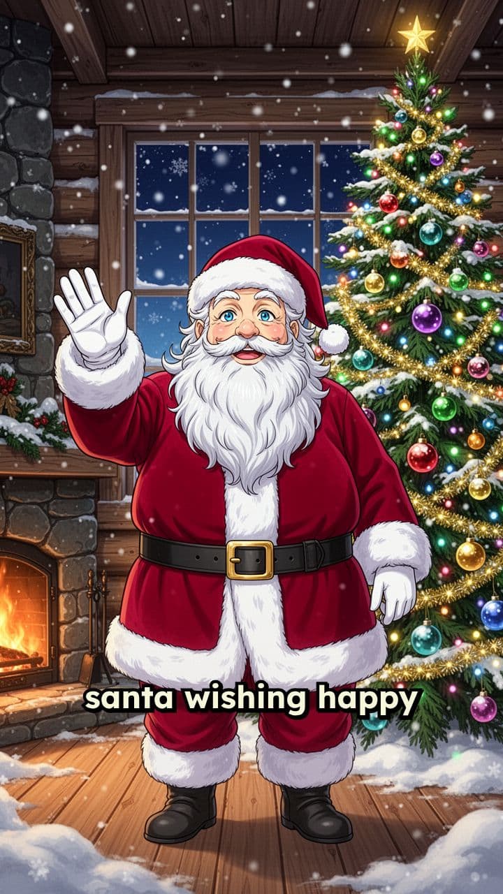 Santa Wishes a Happy Christmas