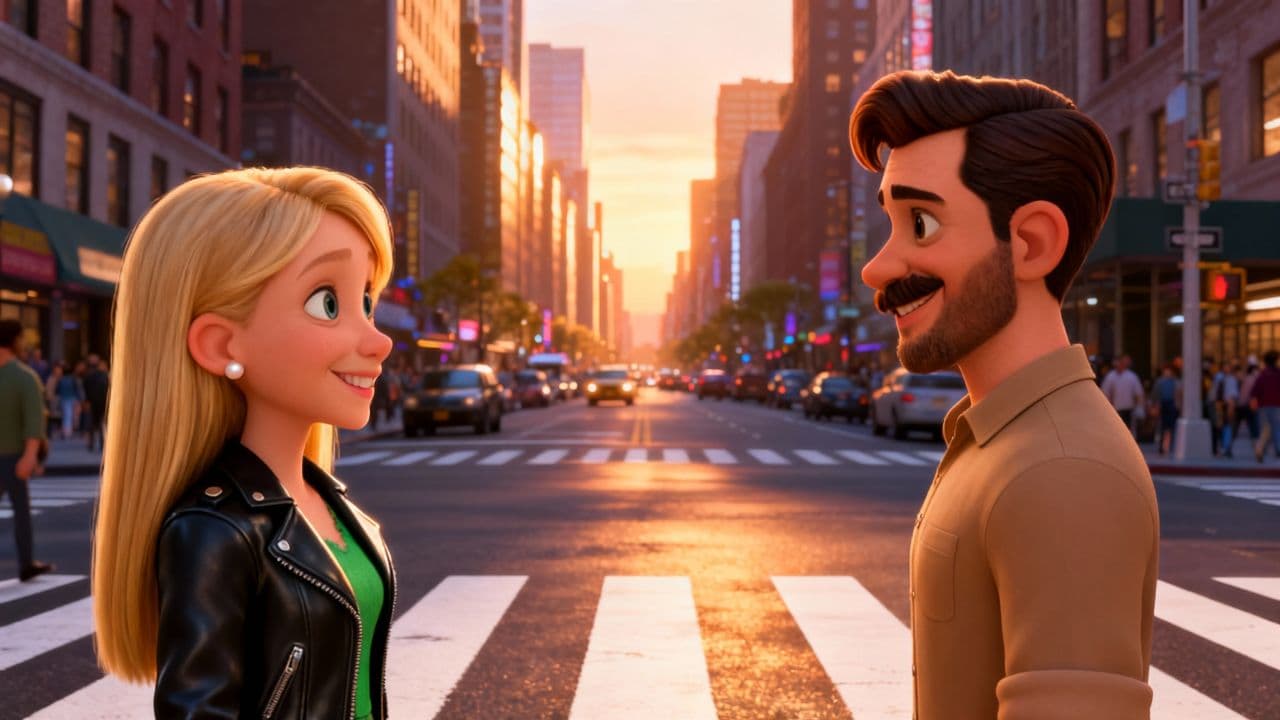 #7477-A Love Story: From City Lights to Family Sunset