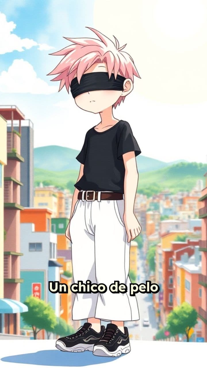 El héroe de pelo rosa en acción